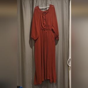 Red flowy maxi dress